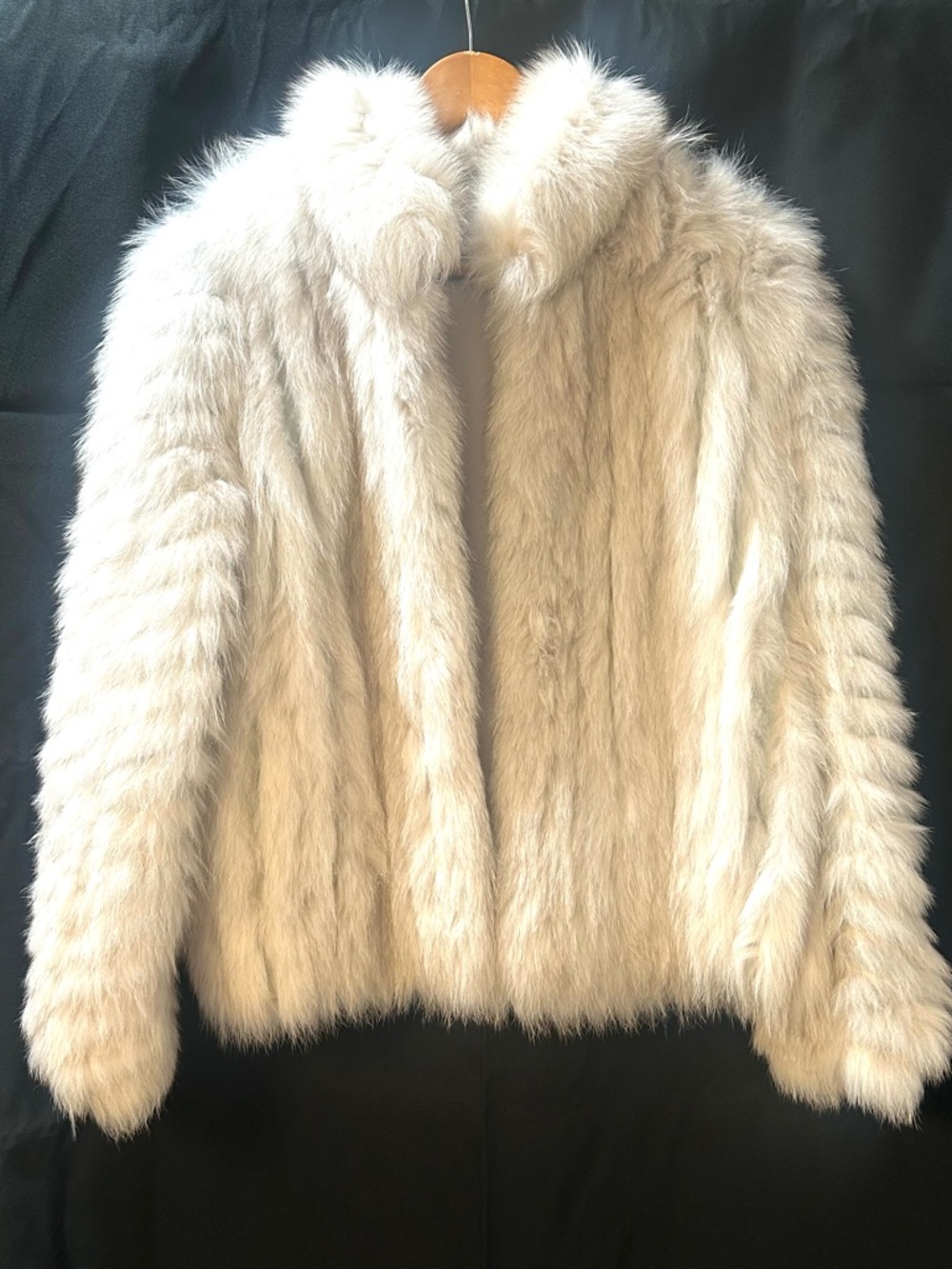 Vintage Genuine Fox Fur Coat White Cream Short Ranched Vintage Women's Medium M - Picture 7 of 13